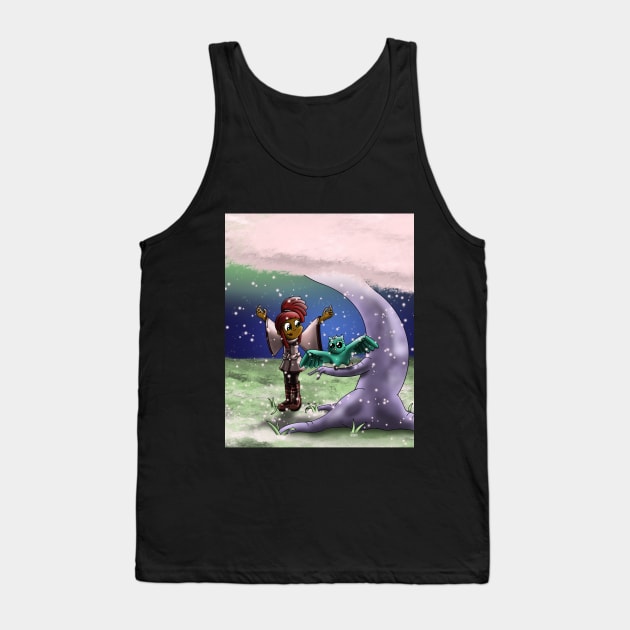 African American Girl and Owl Tank Top by treasured-gift